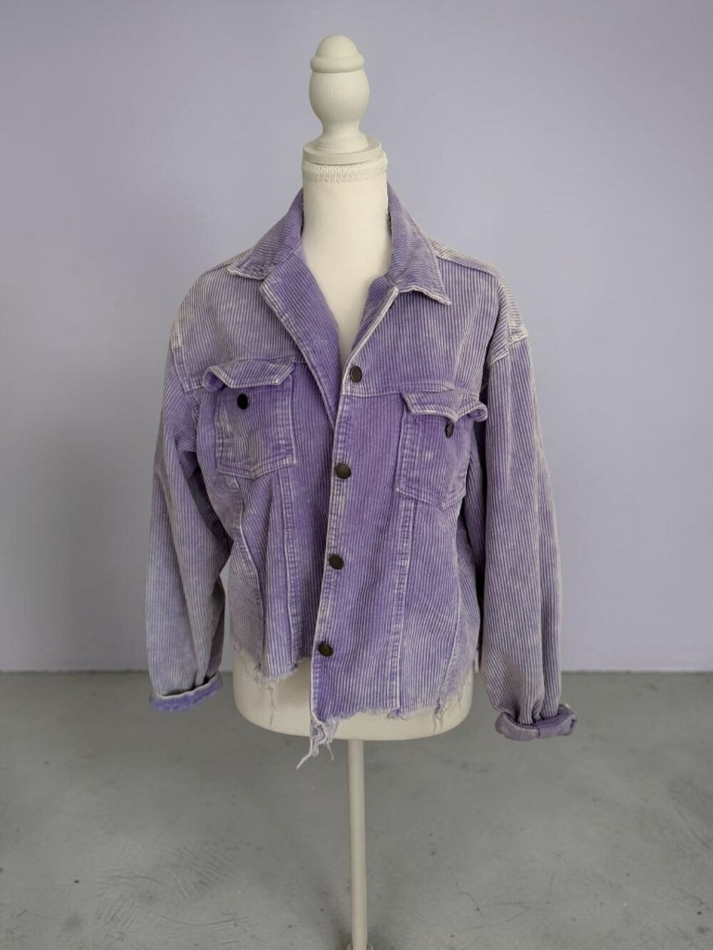 POL Purple Corduroy Button Jacket Size Medium